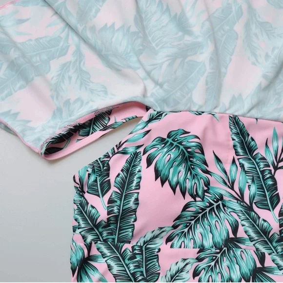 🎉 2X HOST PICK | New Tropical Leaf Flounce Off The Shoulder Maternity Swimsuit - Picture 7 of 11